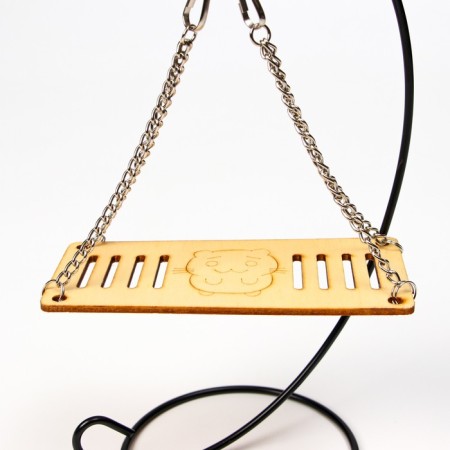 Large swing for rodents on chains, 13 x 6 cm, plywood-1