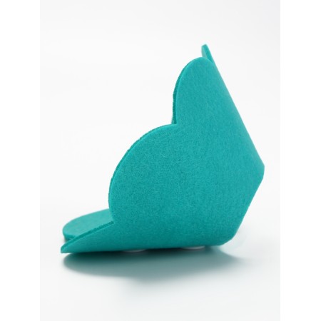 Veterinary collar made of felt "chamomile", size m, bright turquoise-4