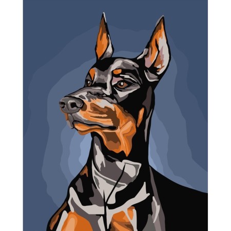 Picture on numbers on canvas with a subframe "Doberman", 40 x 50 cm-1