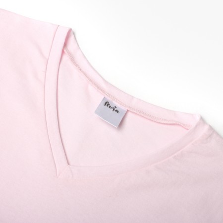 T-shirt female V-shaped neckline, pink color, size 44-1