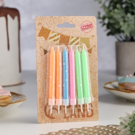 Candles in the stars cake, 7x0.6 cm, 6 pcs-2