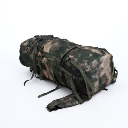 Tourist backpack, TAIF, 80 liters, cord department, 2 outer pockets, green color/camouflage-3