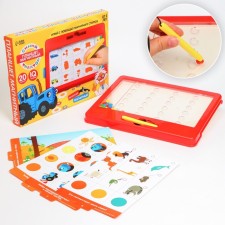 Magnetic tablet training, with cards, 20 cards, blue tractor