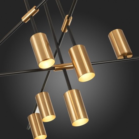 Ceiling lamp ST LUCE. SL1206.402.12. Sormano. 12x7 W, GU10, 120x120x65 cm, black color-7