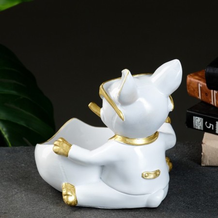 Buldog Candy Candlestone stand is white, 20x18x21cm-2