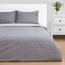 Bed linen Ethel 1.5 joint venture Gray Cage 150x215cm, 150x225cm, 50x70 ± 3cm-2 pcs, Novosatin