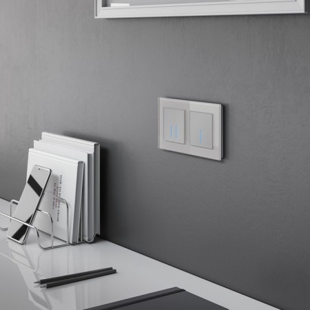 W4520006 touch switch, two -key, with backlighting, 1000 watts, silver-3