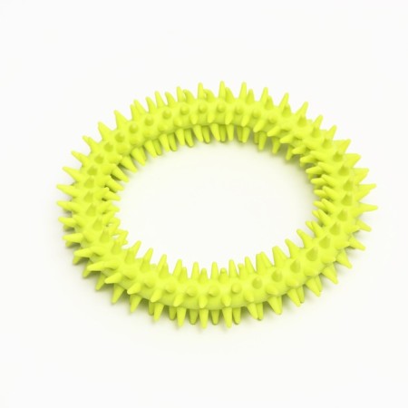 Dog toy "Ring with spikes", 12.5 cm, light green