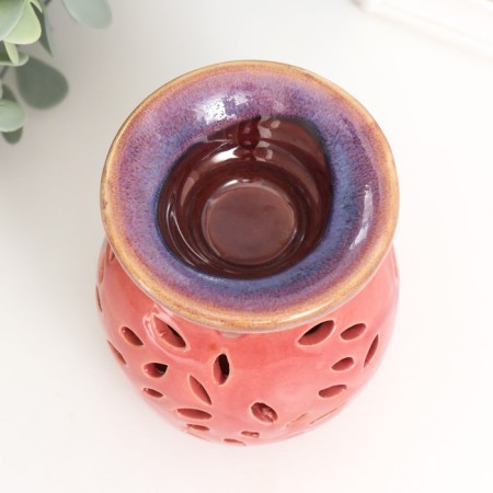Aroma lamp ceramics "Flower pattern" mix 10.5x7.5x7.5 cm-4