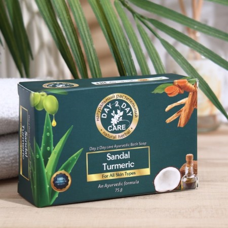 Soap Ayurvedic natural day TU Dai Car Sandalovoy with turmeric, 75 g-1