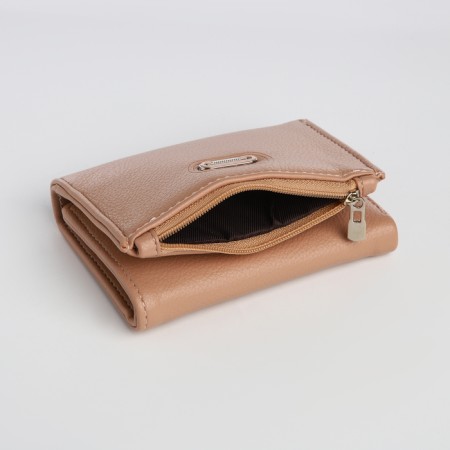Women's wallet on magnet, beige color-3