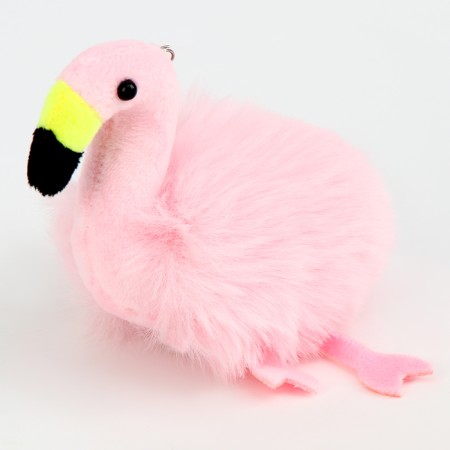 Soft toy "Flamingo" on a key fob, 10 cm, pink color
