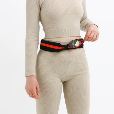 Waist bag for a zipper, black/red color-6