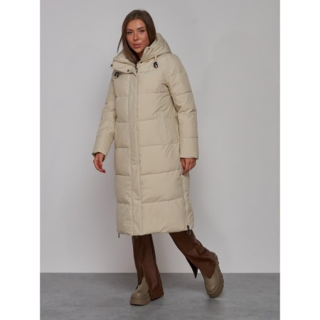 Coat insulated winter female, size 44, beige color-1