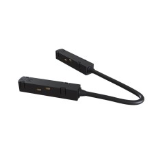 Corner power connector for the track system Technical TRA004CPC-22B, 36.5x1.8x1.8 cm, black color is black