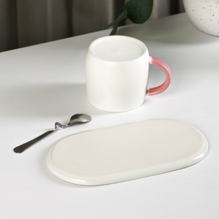 Tea couple ceramic "Tropics", 300 ml, stand 21 × 11.5, spoon-5