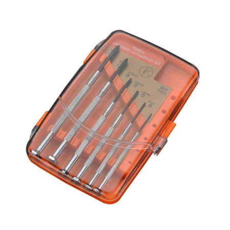 Set of screws Harden 550121, for accurate work, CRV, 6 pcs., Plastic handles, pencil case-1