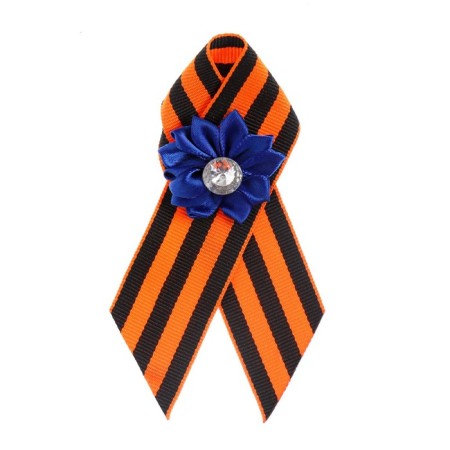 Georgievskaya tape "Happy Victory Day" Blue Flower-1