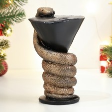 Копилка "Змея с кубком" бронза, 15х10см