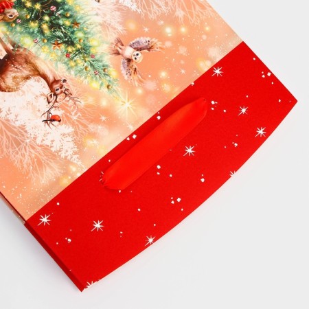 New Year. Bag-Korobok Gift New Year's "Beasts in the Forest", 23 x 16 x 11 cm.-3