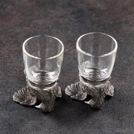 A set of 2 stacks-frauds "partridge", d = 4.5cm h = 8.5cm-2