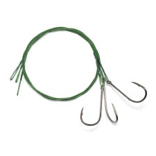 The leash of the steel Namazu Leader 1x7 Coated Green, D = 0.48 mm, l = 50 cm, with a single hook