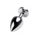 Anal plug Metal by Toyfa, silver, ruby, 8 cm, d = 3.4 cm