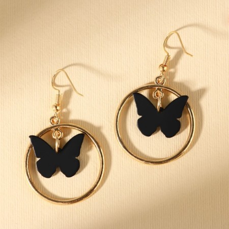 Earrings with rings "Blave with happiness"