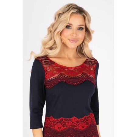 Women's dress, size 50, blue, red color-6