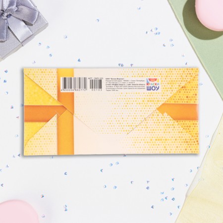 Money envelope "Universal" gold bow, 16.5 x 8 cm-2