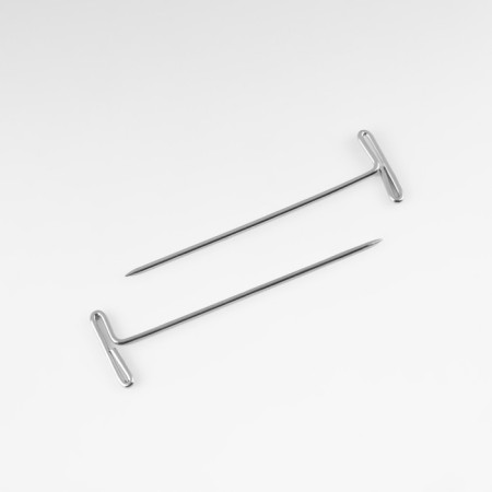 Portnovskiy pins, T-shaped, 38 mm, 50 pcs, silver color-1