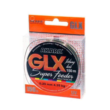 AKARA GLX Super Feeder fishing line, diameter 0.2 mm, test 4.35 kg, 150 m, multicolor color-1