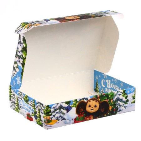 Folding box, 21 x 15 x 5 cm "Happy New Year!", Cheburashka-3