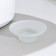 Glass soap dish, 10.7 × 10.7 × 3.7 cm, matte