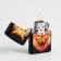 Gasoline lighter "wolf in fire", black