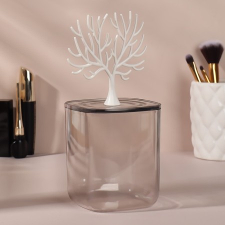 Organizer for storage "Wood", with a lid, 9 × 10.8/20 cm, in a cardboard box, the color is transparent/white-4