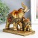Souvenir Polystone "elephant with an elephant in the Popon with a strom" bronze 14x6.3x13.5 cm