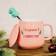 Ceramic mug with a spoon “Happy New Year!”, 350 ml, pink color