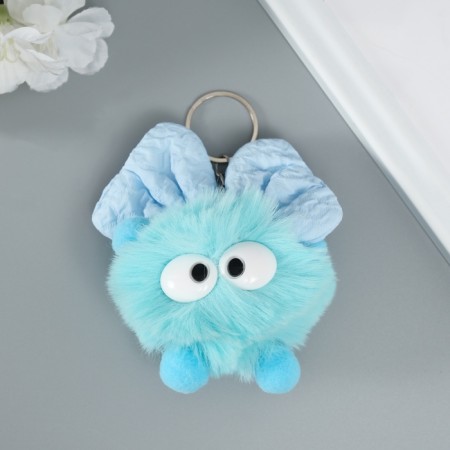Fluffy on the ring "Masya with a large bow" Blue 12x8x8 cm-1