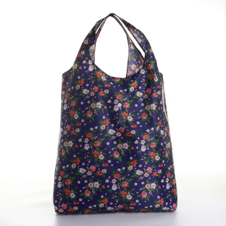 Household bag on the button, folding, blue color-1