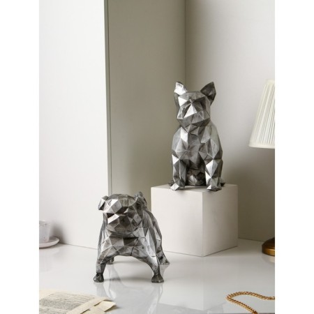 A set of figures "Bulldog", geometry, polystone, 34 cm, silver color