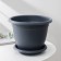 Pot for flowers with a pallet APHRODITE, 2.9 L, D = 21 cm, h = 16.5 cm, color gray color