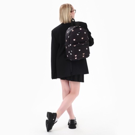 School Textile Backpack "Cats", 42x14x28 cm, black color-11