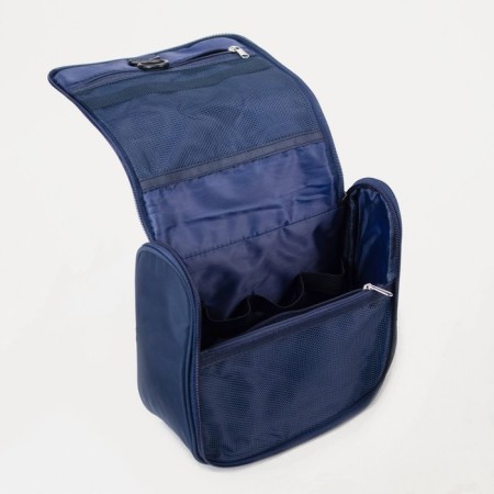 Cosmetic bag, a lightning department, with a pen, with a hook, blue color-3
