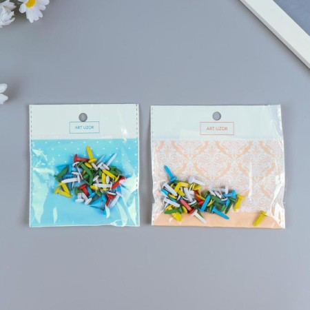Brads for scrapbooking "color" set 40 pcs mix 1.4x0.7x0.7 cm-2