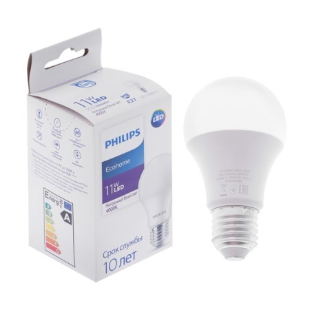 LED LED Philips Ecohome Bulb 840, E27, 11 W, 4000 K, 950 lm, pear