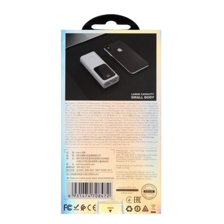 External battery Hoco J41, 10,000 mAh, microUSB/type -C - 2 A, IP - 1.5 A, 2 USB - 2 A, white-6