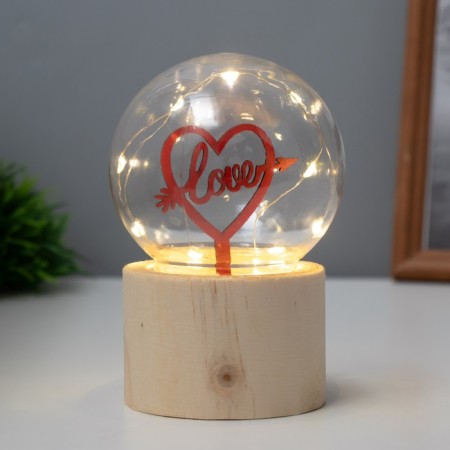 Ночник «Шар-влюбленное сердце» LED 3хAG10 шар 8см 6,5х6,5х11,5см-1