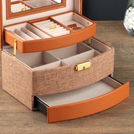 Casket to the leatherette for decorations chest "Chocolate" Combined 13x15x21.5 cm-2