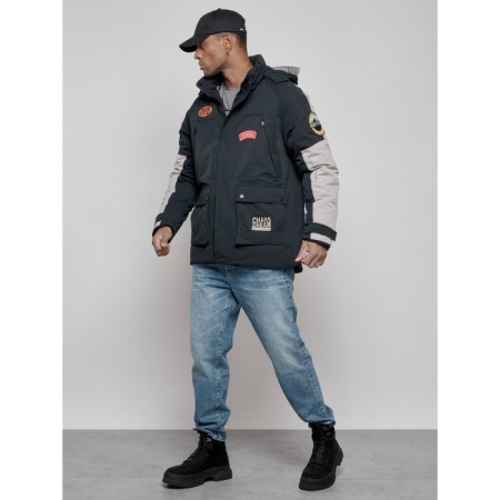 Male Winter jacket, size 52, dark blue color-1